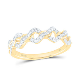 10K Yellow Gold Diamond Fashion Cuban Women's Ring 1/5 Cttw - Splendid Jewellery