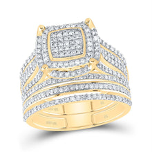 Load image into Gallery viewer, 10K Yellow Gold Diamond Fashion Cushion Bridal Set 1 Cttw - Splendid Jewellery