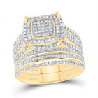 10K Yellow Gold Diamond Fashion Cushion Bridal Set 1 Cttw - Splendid Jewellery