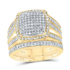10K Yellow Gold Diamond Fashion Cushion Bridal Set 3/4 Cttw - Splendid Jewellery