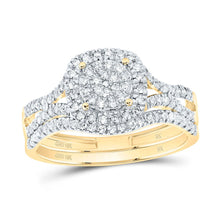 Load image into Gallery viewer, 10K Yellow Gold Diamond Fashion Cushion Bridal Set 5/8 Cttw - Splendid Jewellery