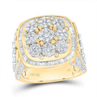 10K Yellow Gold Diamond Fashion Cushion Head Flower Women's Ring 2 1/2 Cttw - Splendid Jewellery