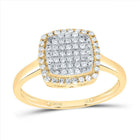 10K Yellow Gold Diamond Fashion Cushion Ring 1/3 Cttw - Splendid Jewellery