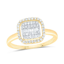 Load image into Gallery viewer, 10K Yellow Gold Diamond Fashion Cushion Ring 1/3 Cttw - Splendid Jewellery