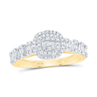10K Yellow Gold Diamond Fashion Cushion Women's Ring 1/2 Cttw - Splendid Jewellery