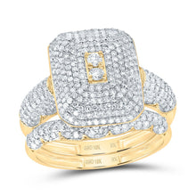 Load image into Gallery viewer, 10K Yellow Gold Diamond Fashion Emerald Bridal Set 1 1/4 Cttw - Splendid Jewellery