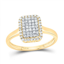 Load image into Gallery viewer, 10K Yellow Gold Diamond Fashion Emerald Ring 1/3 Cttw - Splendid Jewellery