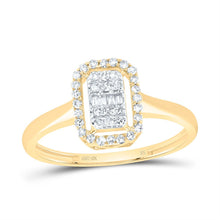 Load image into Gallery viewer, 10K Yellow Gold Diamond Fashion Emerald Ring 1/5 Cttw - Splendid Jewellery