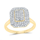 10K Yellow Gold Diamond Fashion Emerald Ring 5/8 Cttw - Splendid Jewellery