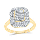 10K Yellow Gold Diamond Fashion Emerald Ring 5/8 Cttw - Splendid Jewellery