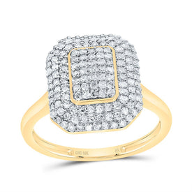 10K Yellow Gold Diamond Fashion Emerald Ring 5/8 Cttw - Splendid Jewellery