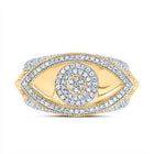10K Yellow Gold Diamond Fashion Evil Eye Men's Ring 7/8 Cttw - Splendid Jewellery