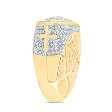 Load image into Gallery viewer, 10K Yellow Gold Diamond Fashion Evil Eye Men's Ring 7/8 Cttw - Splendid Jewellery