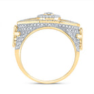 10K Yellow Gold Diamond Fashion Evil Eye Men's Ring 7/8 Cttw - Splendid Jewellery