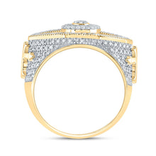Load image into Gallery viewer, 10K Yellow Gold Diamond Fashion Evil Eye Men's Ring 7/8 Cttw - Splendid Jewellery