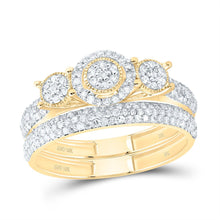 Load image into Gallery viewer, 10K Yellow Gold Diamond Fashion Flower Bridal Set 5/8 Cttw - Splendid Jewellery