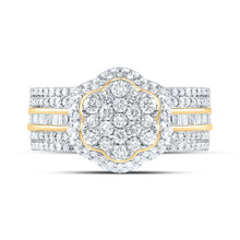 Load image into Gallery viewer, 10K Yellow Gold Diamond Fashion Flower Ring 1 Cttw - Splendid Jewellery