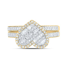 Load image into Gallery viewer, 10K Yellow Gold Diamond Fashion Heart Bridal Set 1/2 Cttw - Splendid Jewellery