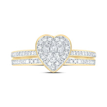 Load image into Gallery viewer, 10K Yellow Gold Diamond Fashion Heart Bridal Set 1/3 Cttw - Splendid Jewellery
