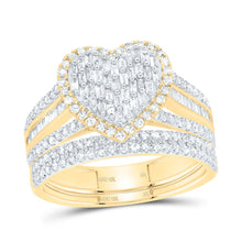 Load image into Gallery viewer, 10K Yellow Gold Diamond Fashion Heart Bridal Set 3/4 Cttw - Splendid Jewellery