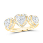 10K Yellow Gold Diamond Fashion Heart Ring 1/2 Cttw - Splendid Jewellery