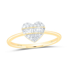 Load image into Gallery viewer, 10K Yellow Gold Diamond Fashion Heart Ring 1/4 Cttw - Splendid Jewellery