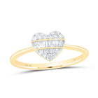 10K Yellow Gold Diamond Fashion Heart Ring 1/4 Cttw - Splendid Jewellery