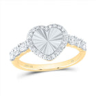 10K Yellow Gold Diamond Fashion Heart Ring 1/4 Cttw - Splendid Jewellery