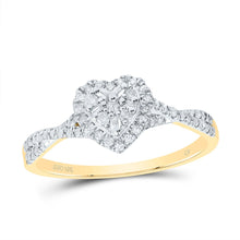 Load image into Gallery viewer, 10K Yellow Gold Diamond Fashion Heart Ring 1/4 Cttw - Splendid Jewellery