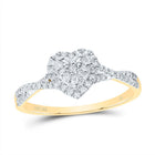 10K Yellow Gold Diamond Fashion Heart Ring 1/4 Cttw - Splendid Jewellery