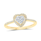 10K Yellow Gold Diamond Fashion Heart Ring 1/4 Cttw - Splendid Jewellery