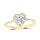 10K Yellow Gold Diamond Fashion Heart Ring 1/4 Cttw - Splendid Jewellery