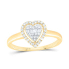 10K Yellow Gold Diamond Fashion Heart Ring 1/5 Cttw - Splendid Jewellery
