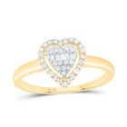 10K Yellow Gold Diamond Fashion Heart Ring 1/5 Cttw - Splendid Jewellery