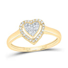 10K Yellow Gold Diamond Fashion Heart Ring 1/6 Cttw - Splendid Jewellery