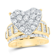 Load image into Gallery viewer, 10K Yellow Gold Diamond Fashion Heart Ring 3 Cttw - Splendid Jewellery