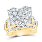 10K Yellow Gold Diamond Fashion Heart Ring 3 Cttw - Splendid Jewellery