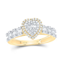 Load image into Gallery viewer, 10K Yellow Gold Diamond Fashion Heart Women's Ring 1/2 Cttw - Splendid Jewellery