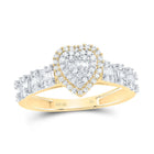 10K Yellow Gold Diamond Fashion Heart Women's Ring 1/2 Cttw - Splendid Jewellery