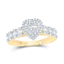 Load image into Gallery viewer, 10K Yellow Gold Diamond Fashion Heart Women's Ring 1/2 Cttw - Splendid Jewellery