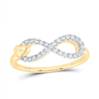 10K Yellow Gold Diamond Fashion Infinity Heart Ring 1/6 Cttw - Splendid Jewellery