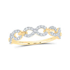 10K Yellow Gold Diamond Fashion Infinity Ring 1/4 Cttw - Splendid Jewellery