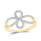 10K Yellow Gold Diamond Fashion Infinity Ring 1/4 Cttw - Splendid Jewellery
