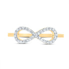 10K Yellow Gold Diamond Fashion Infinity Ring 1/6 Cttw - Splendid Jewellery