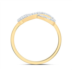 10K Yellow Gold Diamond Fashion Infinity Ring 1/6 Cttw - Splendid Jewellery