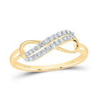 10K Yellow Gold Diamond Fashion Infinity Ring 1/6 Cttw - Splendid Jewellery