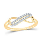 10K Yellow Gold Diamond Fashion Infinity Ring 1/6 Cttw - Splendid Jewellery