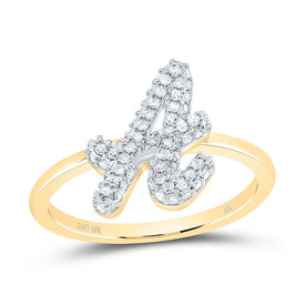 10K Yellow Gold Diamond Fashion Initial 