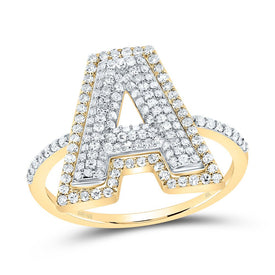 10K Yellow Gold Diamond Fashion Initial 