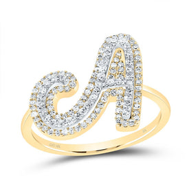 10K Yellow Gold Diamond Fashion Initial 